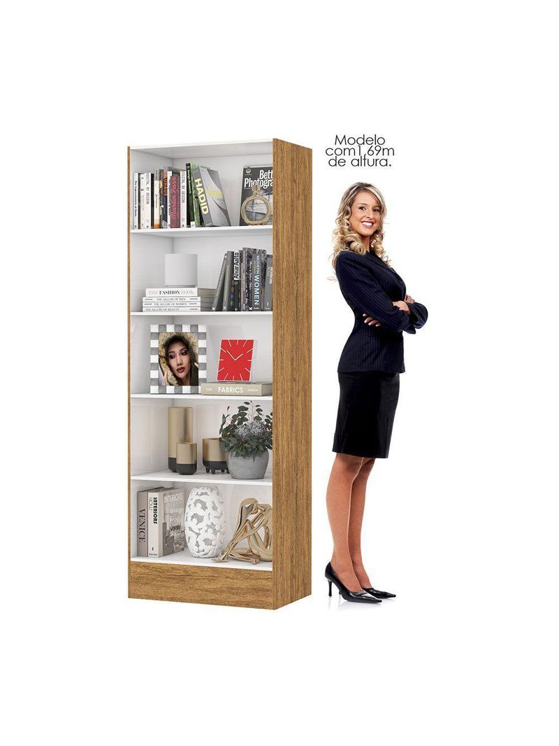Estante Clarice 180cm Em Mdp Carioca Móveis Cinamomo