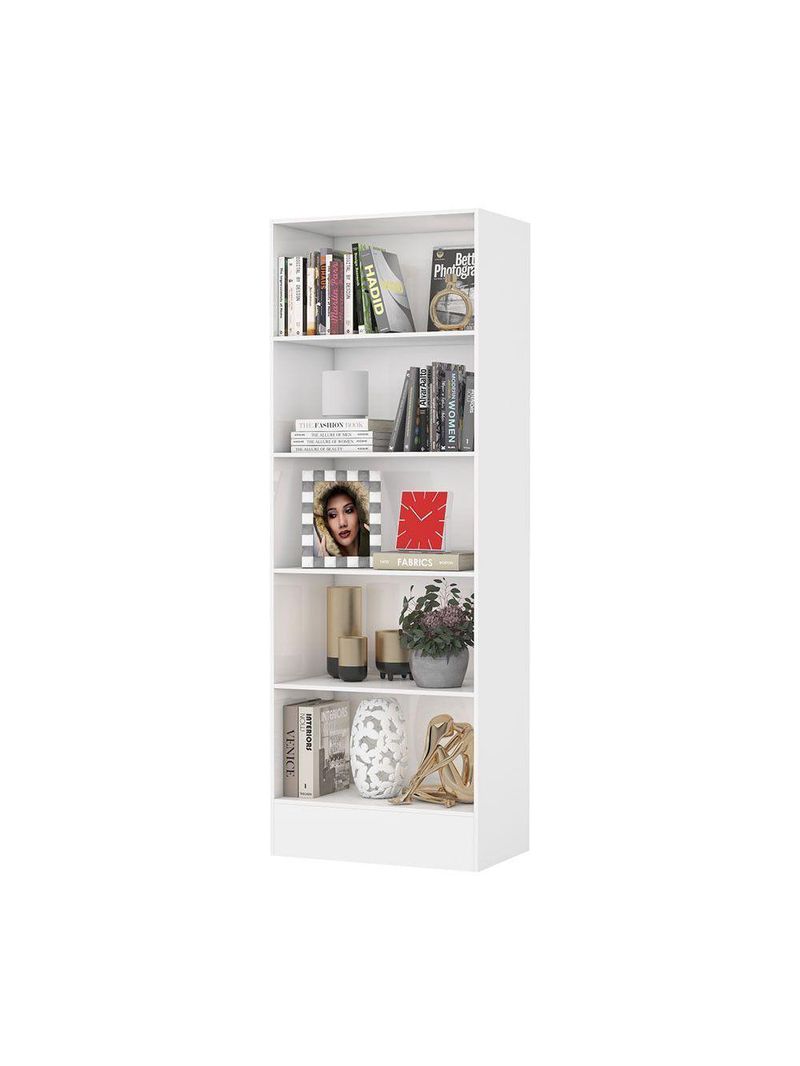 Estante Clarice 180cm Em Mdp Carioca Móveis Branco