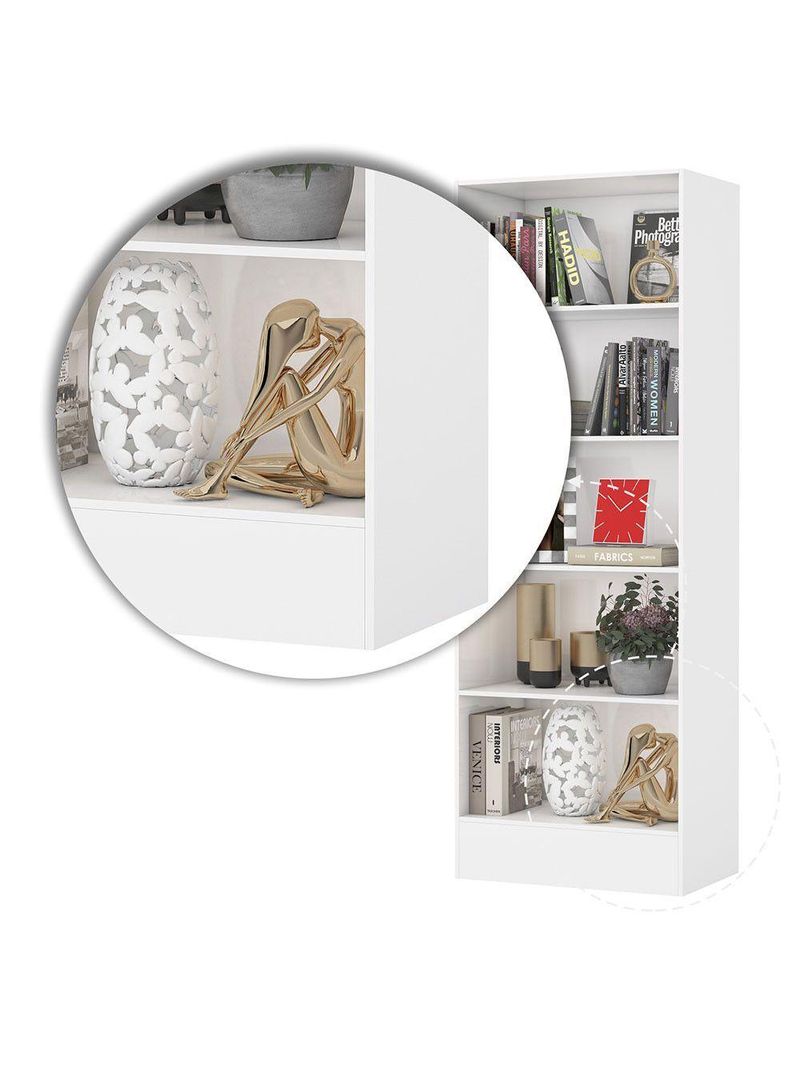 Estante Clarice 180cm Em Mdp Carioca Móveis Branco