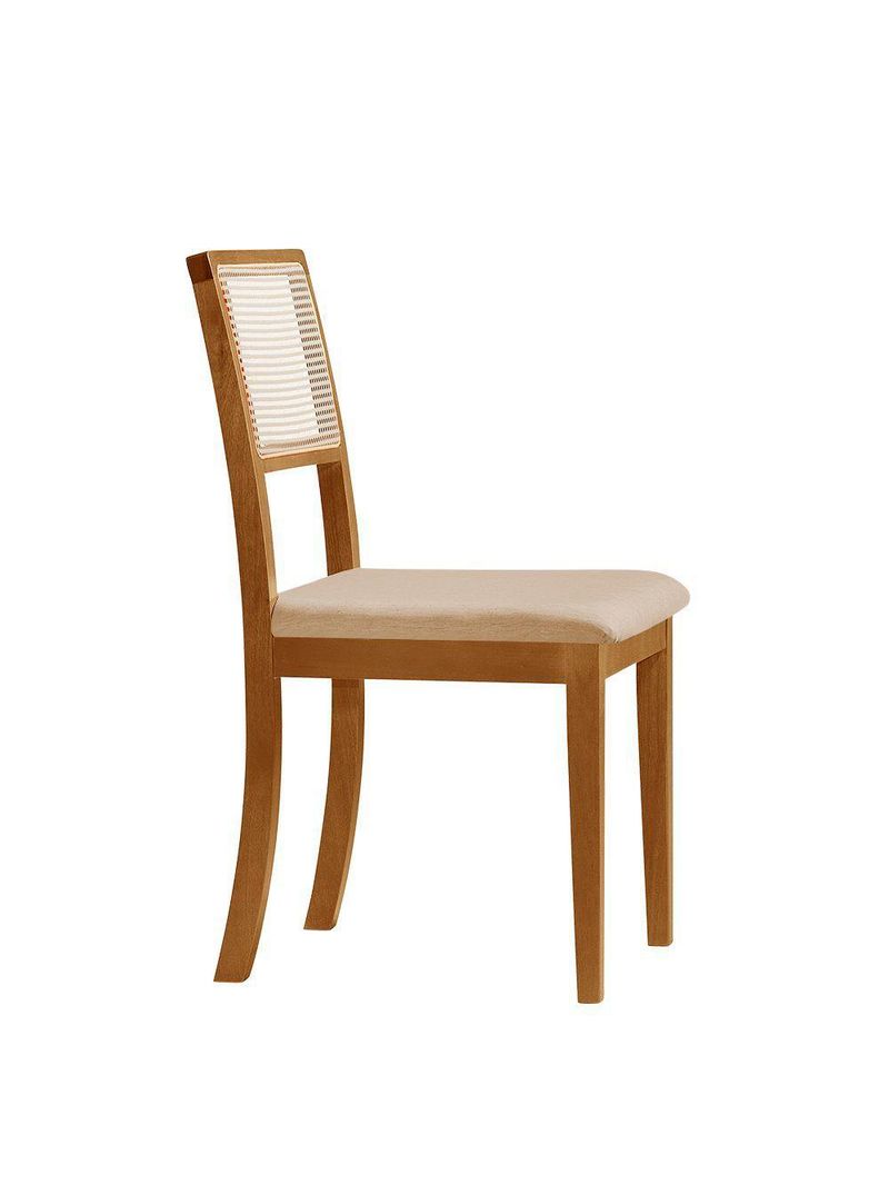 Kit 8 Cadeira Estofada Jantar Rubi Linho Madeira Maciça chumbo