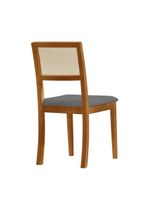 Kit 4 Cadeiras De Jantar Estofada Veludo Rubi Madeira Maciça cinza