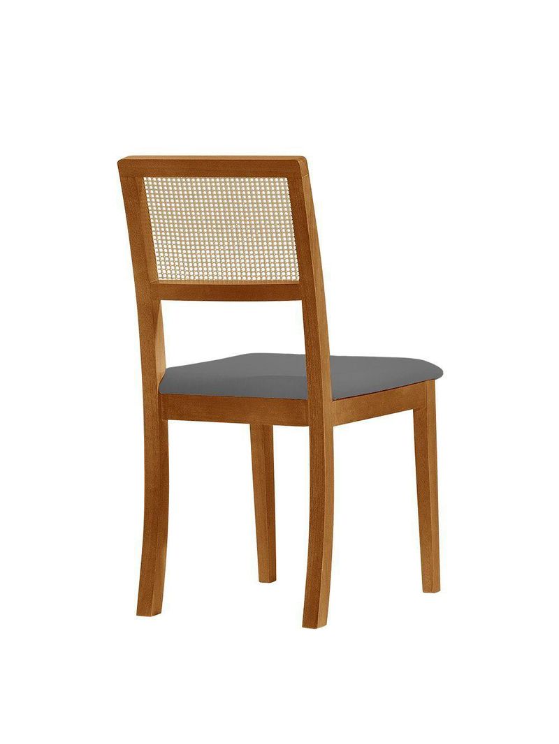 Kit 4 Cadeiras De Jantar Estofada Veludo Rubi Madeira Maciça cinza