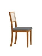 Kit 4 Cadeiras De Jantar Estofada Veludo Rubi Madeira Maciça cinza