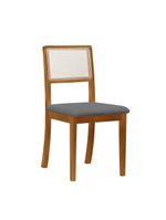 Kit 4 Cadeiras De Jantar Estofada Veludo Rubi Madeira Maciça cinza