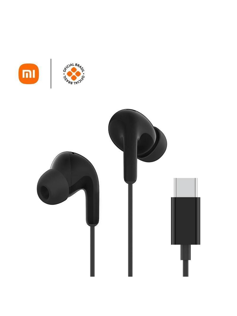 Fone De Ouvido Com Fio Usb Tipo-C Xiaomi Preto