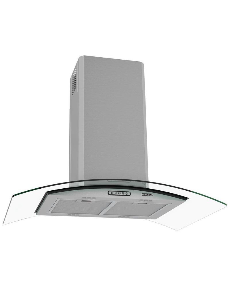 Coifa Ilha Nardelli CIVC Vidro Curvo 90 cm Inox 220V