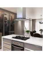 Coifa Ilha Nardelli CIVC Vidro Curvo 90 cm Inox 220V