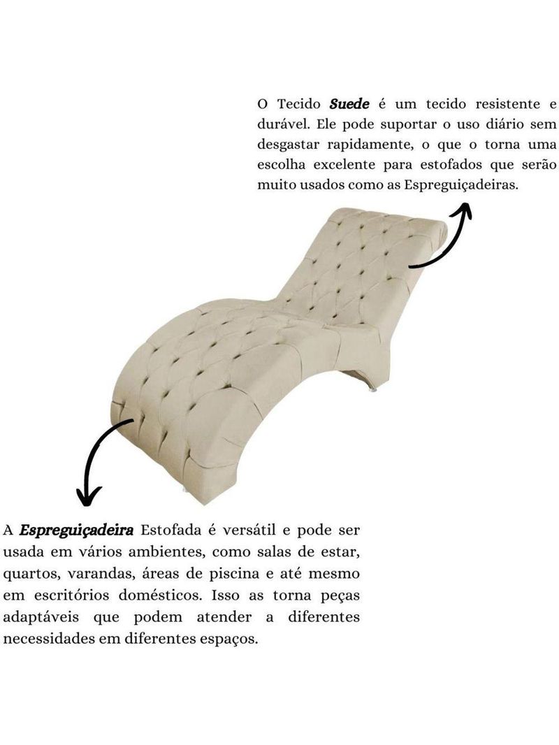 Recamier Divã Espreguiçadeira Para Sala Cliníca Elisa Suede Bege
