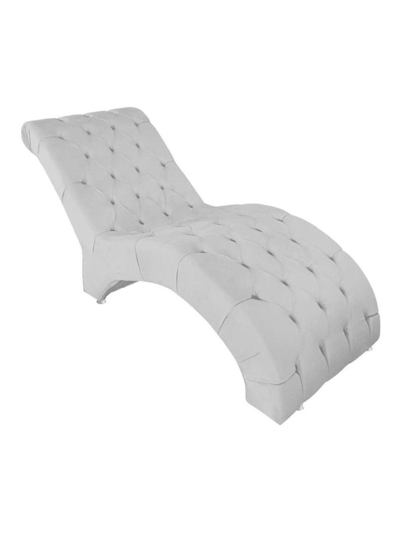 Recamier Divã Espreguiçadeira Para Sala Cliníca Aline Suede Branco