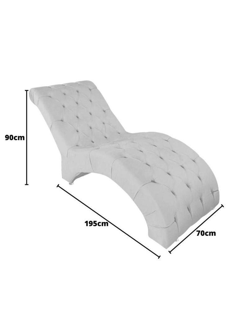 Recamier Divã Espreguiçadeira Para Sala Cliníca Aline Suede Branco