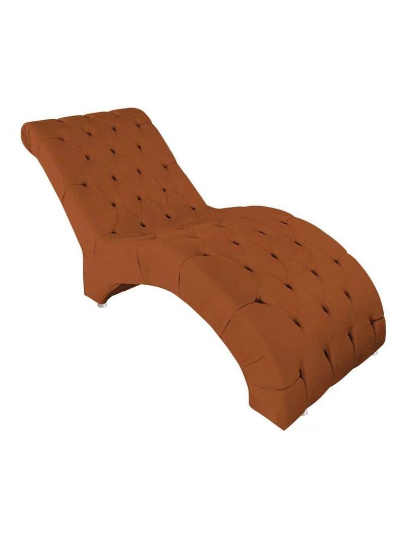 Recamier Divã Espreguiçadeira Para Sala Cliníca Aline Suede Terracota
