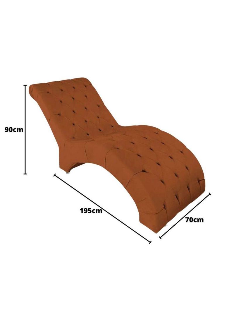 Recamier Divã Espreguiçadeira Para Sala Cliníca Aline Suede Terracota