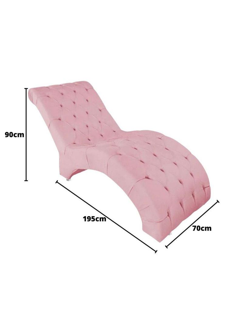 Recamier Divã Espreguiçadeira Para Sala Cliníca Aline Suede Rosê