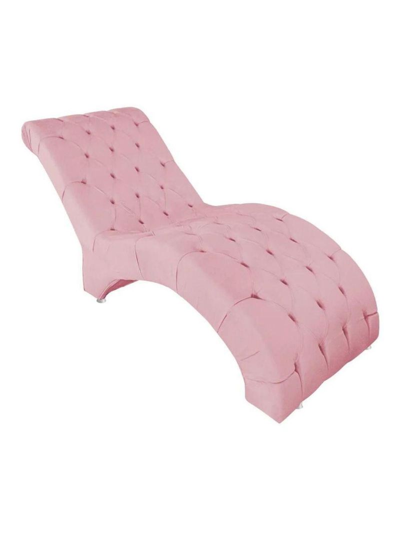 Recamier Divã Espreguiçadeira Para Sala Cliníca Aline Suede Rosê
