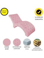 Recamier Divã Espreguiçadeira Para Sala Cliníca Aline Suede Rosê