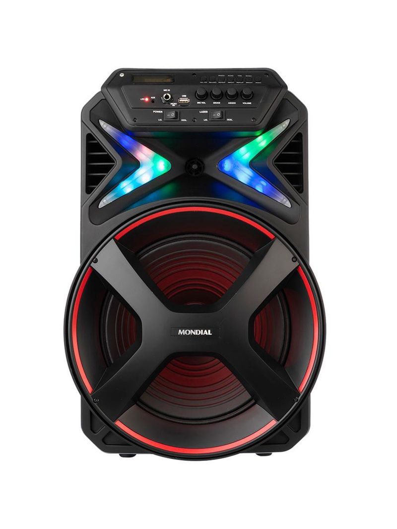 Caixa amplificada mondial cm-400 com bluetooth, usb e rádio fm - 400w
