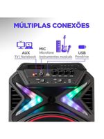 Caixa amplificada mondial cm-400 com bluetooth, usb e rádio fm - 400w