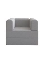 Poltrona Decorativa Berlim Modular Sala Linho Para Sala linho Cinza