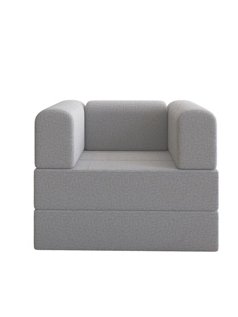 Poltrona Decorativa Berlim Modular Sala Linho Para Sala linho Cinza