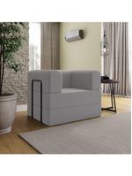 Poltrona Decorativa Berlim Modular Sala Linho Para Sala linho Cinza