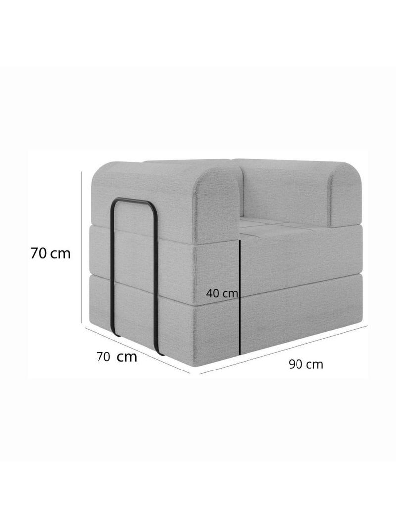 Poltrona Decorativa Berlim Modular Sala Linho Para Sala linho Cinza