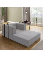 Poltrona Decorativa Berlim Modular Sala Linho Para Sala linho Cinza