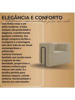 Poltrona Decorativa Berlim Modular Sala Linho Para Sala linho Cinza