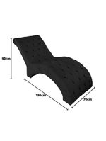 Recamier Divã Espreguiçadeira Para Sala Cliníca Aline Suede Preto