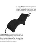 Recamier Divã Espreguiçadeira Para Sala Cliníca Aline Suede Preto