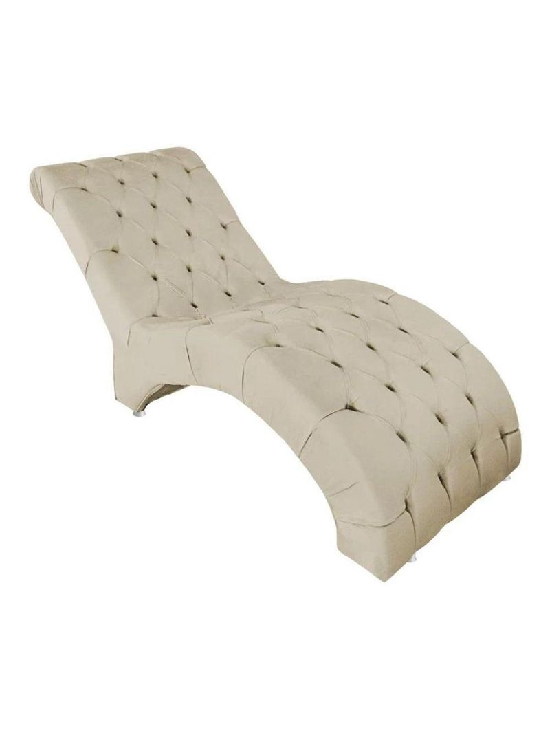 Recamier Divã Espreguiçadeira Para Sala Cliníca Aline Suede Bege