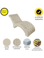 Recamier Divã Espreguiçadeira Para Sala Cliníca Aline Suede Bege