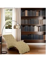 Recamier Divã Espreguiçadeira Para Sala Cliníca Aline Suede Bege