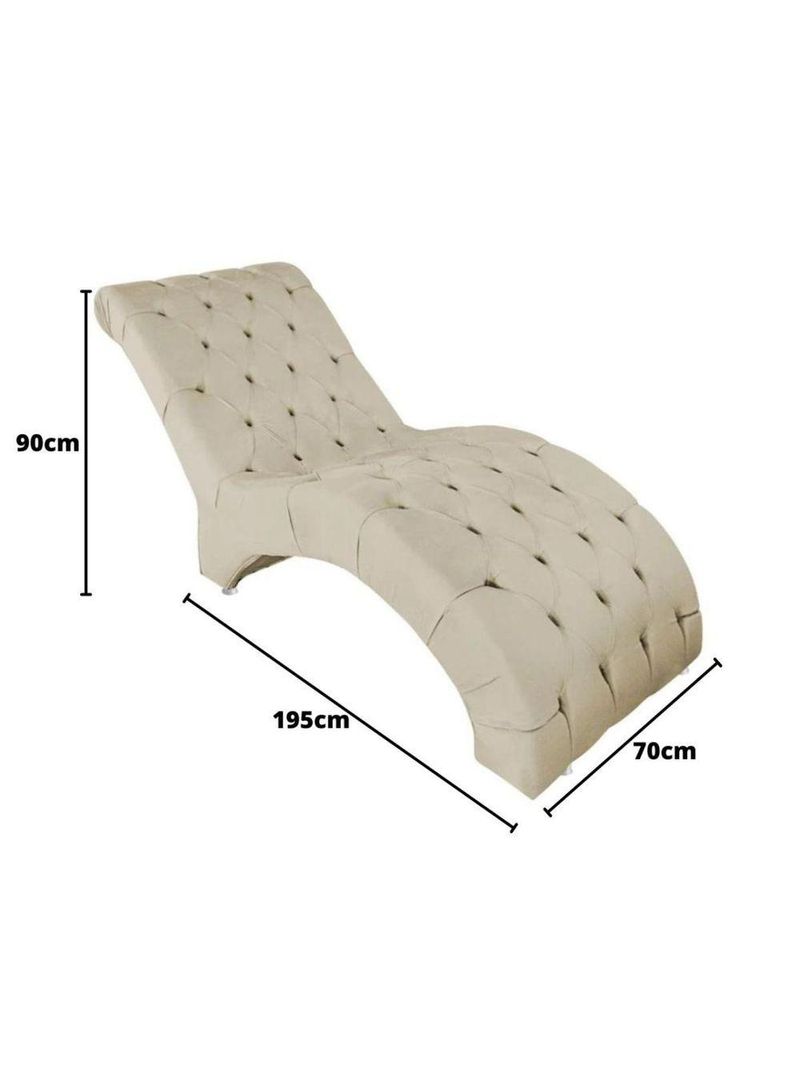 Recamier Divã Espreguiçadeira Para Sala Cliníca Aline Suede Bege