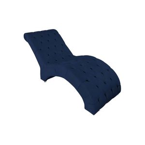 Recamier Divã Espreguiçadeira Para Sala Cliníca Aline Suede Azul Marinho