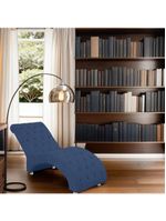 Recamier Divã Espreguiçadeira Para Sala Cliníca Aline Suede Azul Marinho