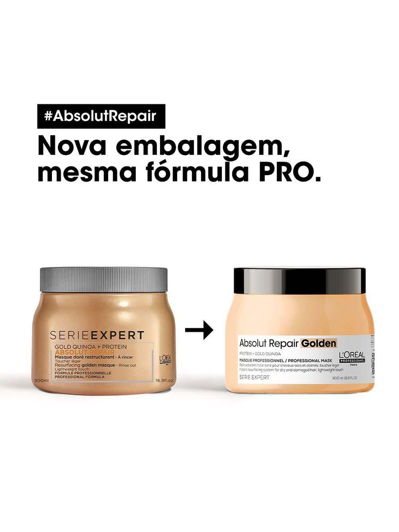 L'oréal professionnel absolut repair gold quinoa + protein - máscara light de tratamento