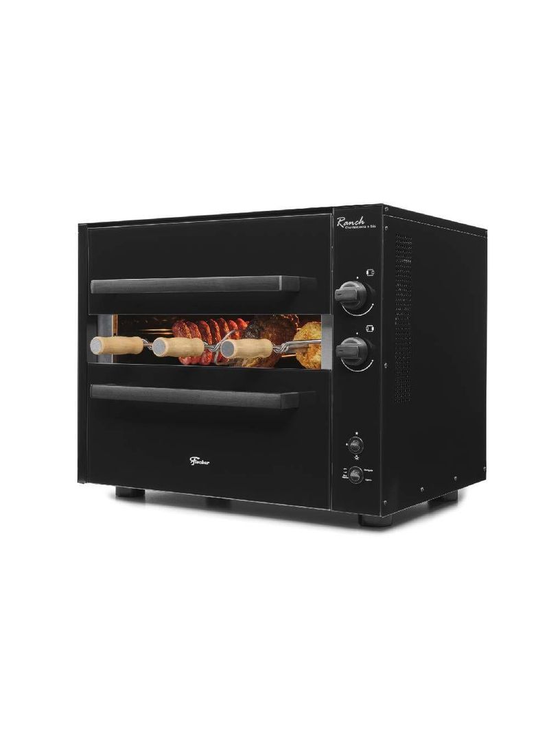 Churrasqueira a Gás de Bancada Fischer Ranch Grill 03 Espetos Preta Bivolt (36160-101656)