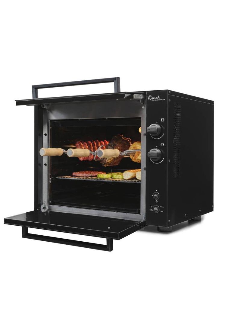 Churrasqueira a Gás de Bancada Fischer Ranch Grill 03 Espetos Preta Bivolt (36160-101656)