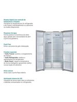 Geladeira Philco Frost Free Inverter Side By Side 486L PRF504ID Inox 220V