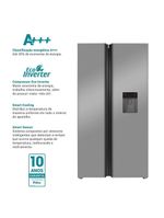 Geladeira Philco Frost Free Inverter Side By Side 486L PRF504ID Inox 220V