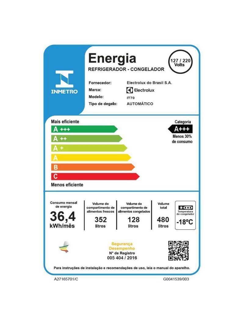 Geladeira Electrolux Frost Free Duplex Inverter 480L IT70 Branco Bivolt