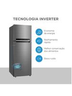 Geladeira Frost Free Duplex 394L Inverter Inox Midea MDRT533EVD461 110V