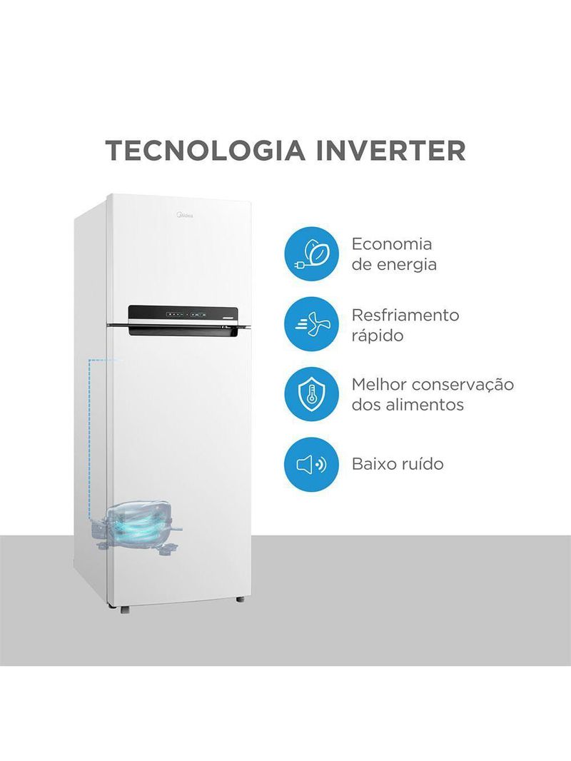 Geladeira Frost Free Duplex 394L Inverter Midea MDRT533EVD011 110V