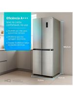 Geladeira Refrigerador HQ Frost Free Inverter Multidoor 426 Litros Inox HQ-426MDFF 110V