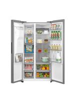 Geladeira Midea Side By Side Dispenser água E Gelo Inverter Inox 570L MDRS761MYD461 110V