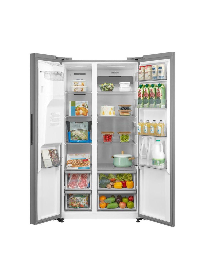 Geladeira Midea Side By Side Dispenser água E Gelo Inverter Inox 570L MDRS761MYD461 110V