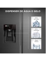 Geladeira Midea Side By Side Dispenser água E Gelo Inverter Inox 570L MDRS761MYD461 110V