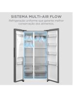Geladeira Midea Side By Side Dispenser água E Gelo Inverter Inox 570L MDRS761MYD461 110V