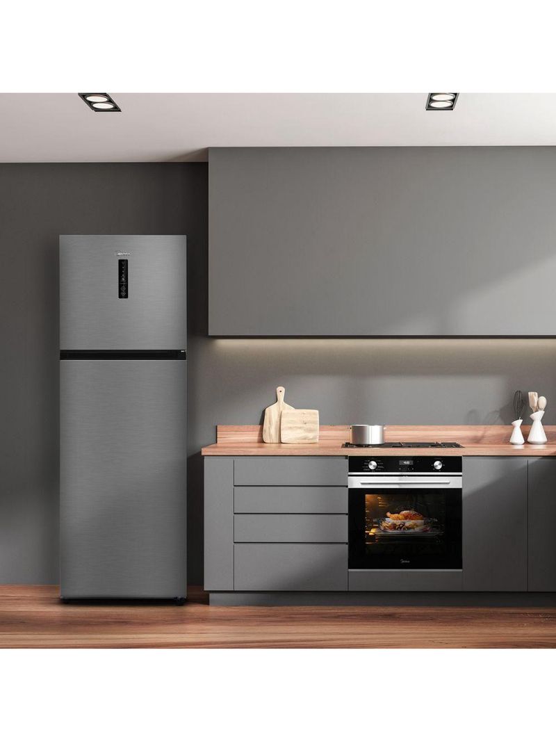 Geladeira Midea Frost Free Duplex 347L RT468MTA Inox 220V