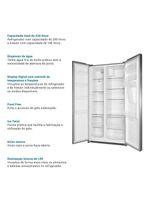 Geladeira Philco Frost Free Inverter Side By Side 434L PRF535ID Inox 220V